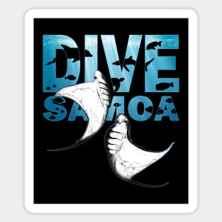 Giant Manta Rays Dive Samoa Magnet